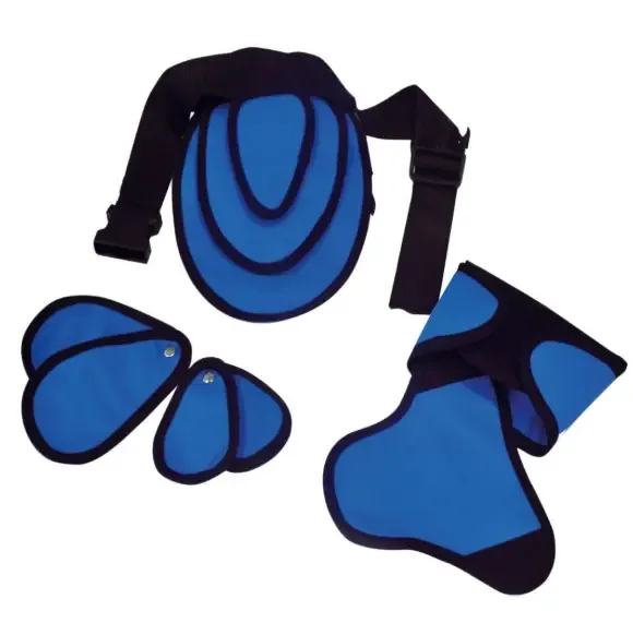 A set of protective accessories for patients — thyroid, gonad and body shields
